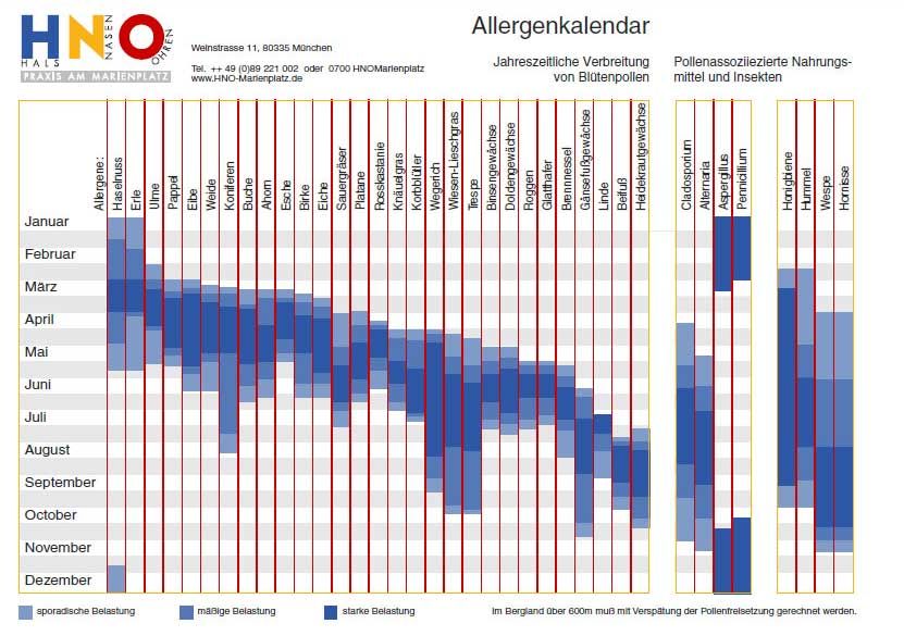 Vorschau unseres Allergenkalenders